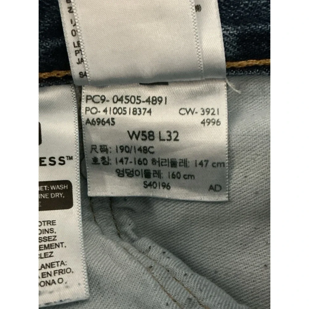 Levi's 505 Regular Fit Jeans Mens W58 L32 Blue Straight Leg 100% Cotton